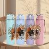 1PC Forest Red Panda Pattern 750ml Color Plastic Sports Water Bottle Leakproof Flip Straw Lid Suitable for Sports Office Home Use