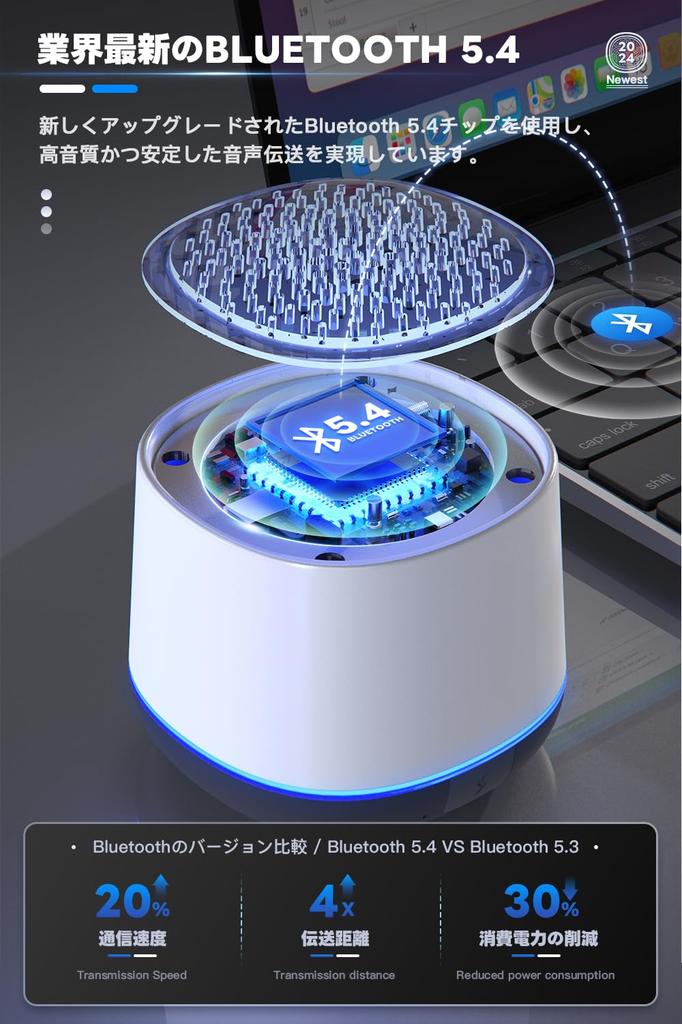 Bluetooth Speaker with and Low Tones LED 20 Hours of Continuous Wireless Mini Speaker for Outdoor Compatible with Android and iPhone Well-Balanced