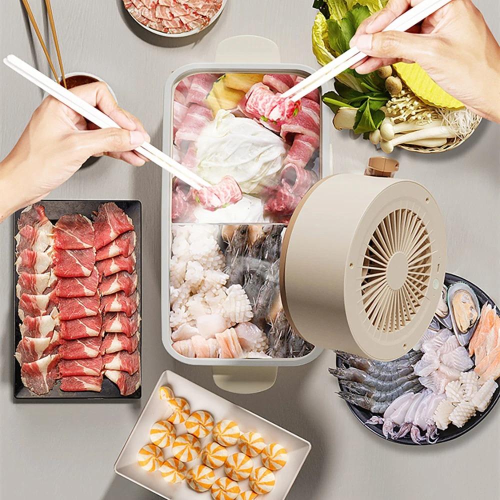 Portable Desktop Range Hood Adjustable Angle Extractor Exhaust Cooker Small Ventilator Big Suction For Smoking Home Kitchen BBQ