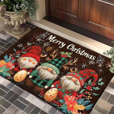 Christmas Decorative Rug Stain-Resistant And Easy To Clean Entrance Hallway Doormat Welcome Foot Mat Home Decor