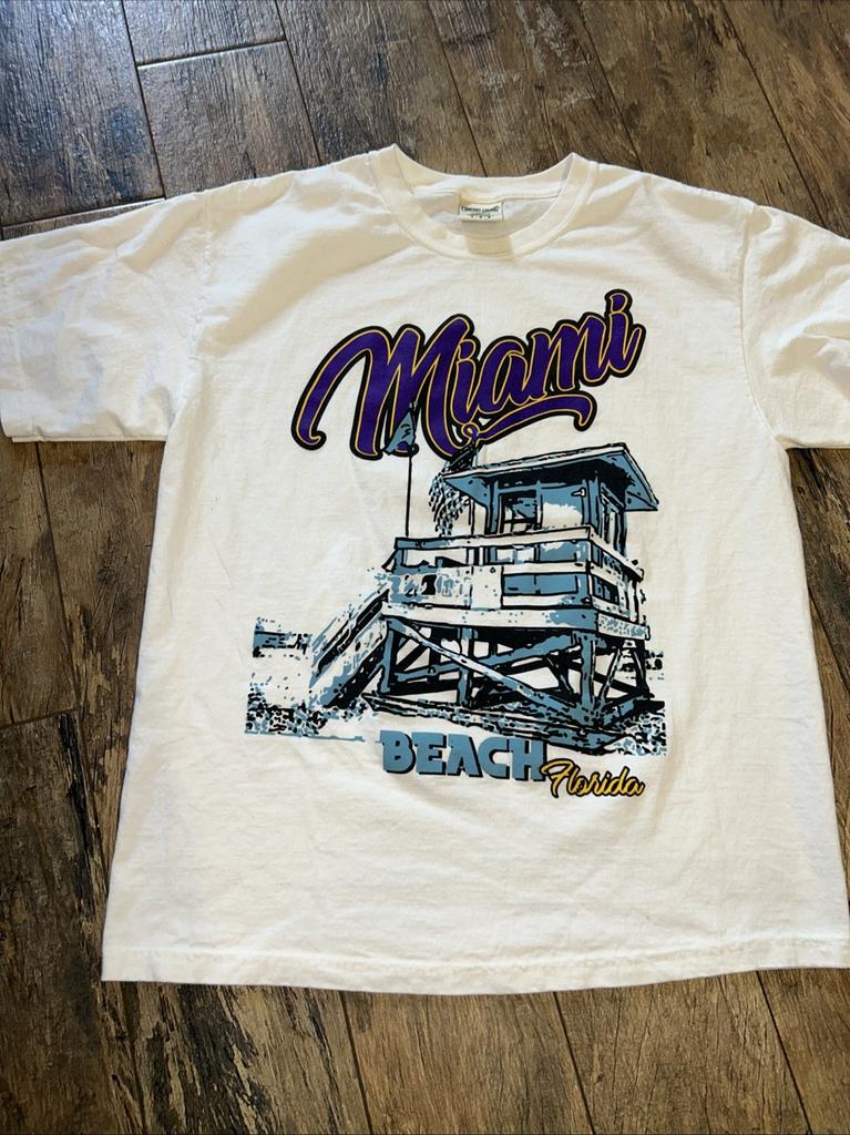 Comfort Colors Miami Beach Florida Custom Print Shirt Very Nice Thick Large