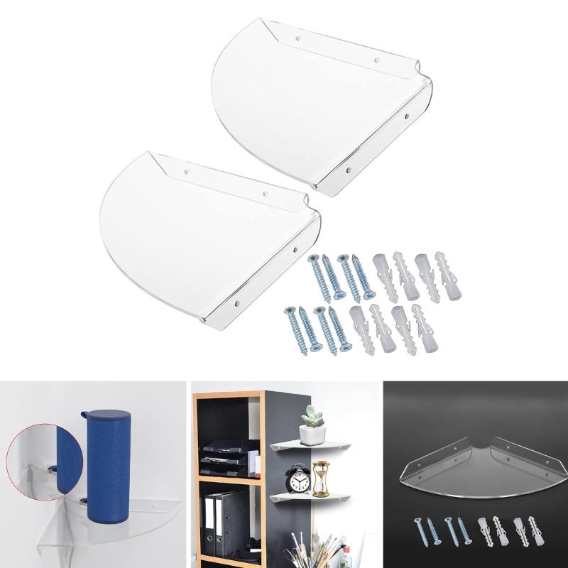2 Pcs Bathroom Corner Shelf Punching Holes Rustproof Acrylic Shower Storage Rack Shampoo Holder Bathroom Accessories