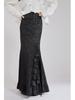 2025 Gothic Victorian Jacquard Fishtail Skirt with Lace-Up Detail