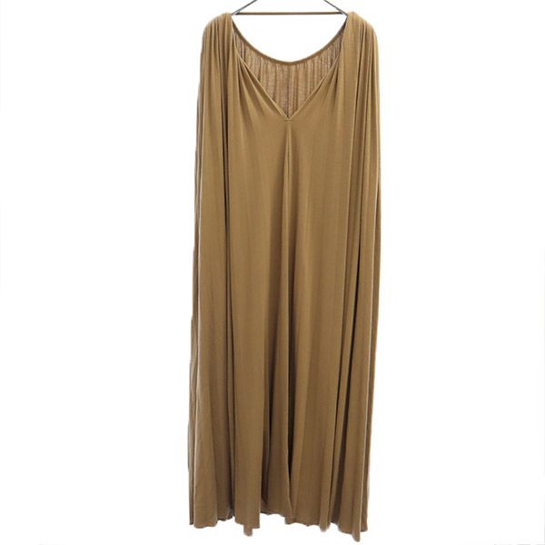 Eimy Istoire No Sleeve Open Back, Volume Pleated Long Dress S Brown Women Used