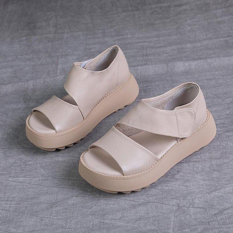 Summer platform heightening sandals new open-toed casual muffin shoes retro sen roman sandals