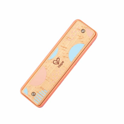 

Hape Harmonica, Orange, 4.4 x 14.5 x 2.6 cm, Ages 3 and Up, Wooden Musical Instrument, Toy, E8917