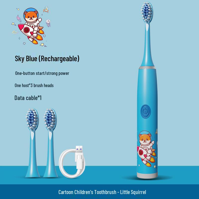Kids' Rechargeable Sonic Electric Toothbrush & Water Flosser with Soft Bristles