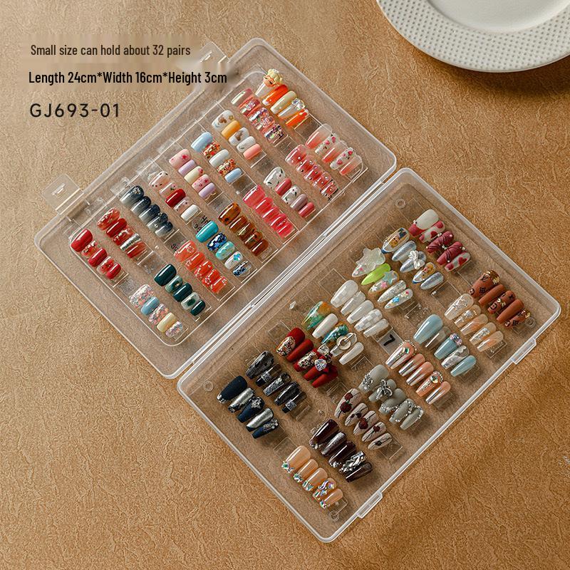 Nail Art Transparent Dustproof Storage Box for Practice Nail Tips and Color Chart Display