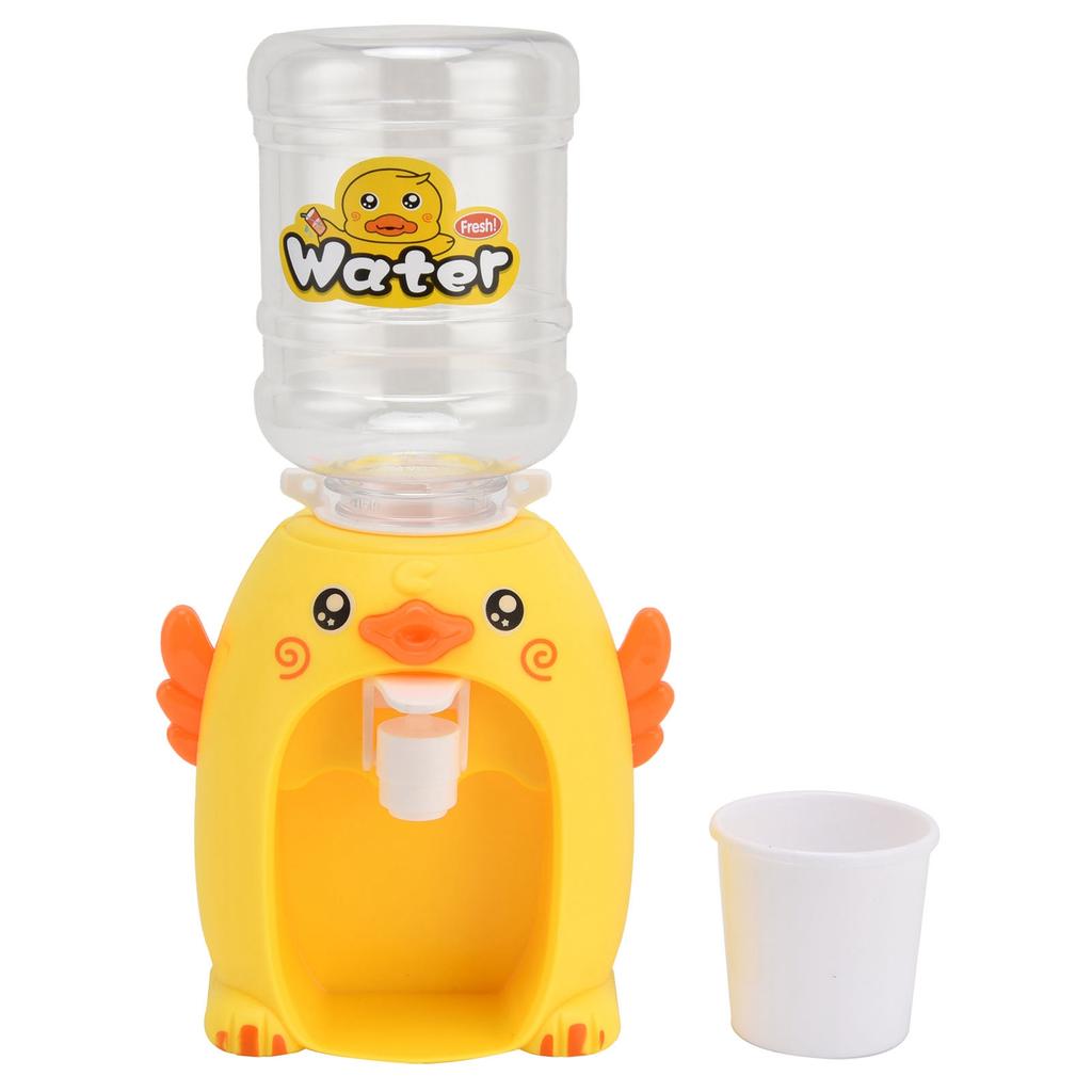 Mini Cartoon Drink Water Dispenser Toy Simulation Water Dispenser Kitchen Toy for ChildrenYellow
