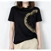 Women Summer Patchwork Sequined Gauze T Shirts ladies Short Sleeve O-neck Tops