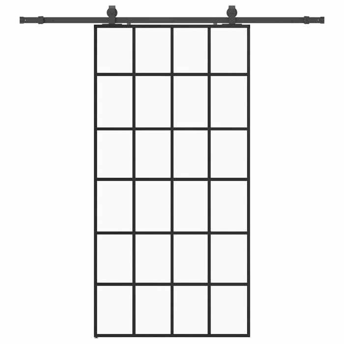 VidaXL Porte coulissante kit de quincaillerie noir 102x205cm verre ESG, porte intérieure, porte de grange intérieure, porte 3375855