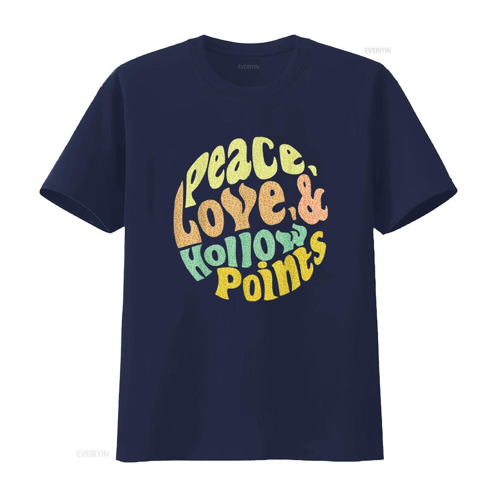 Mens Peace Love And Hollow Points T Shirt Black X Large Vintage Washed Slightly Versatile Stylish Homme Designer Clothes