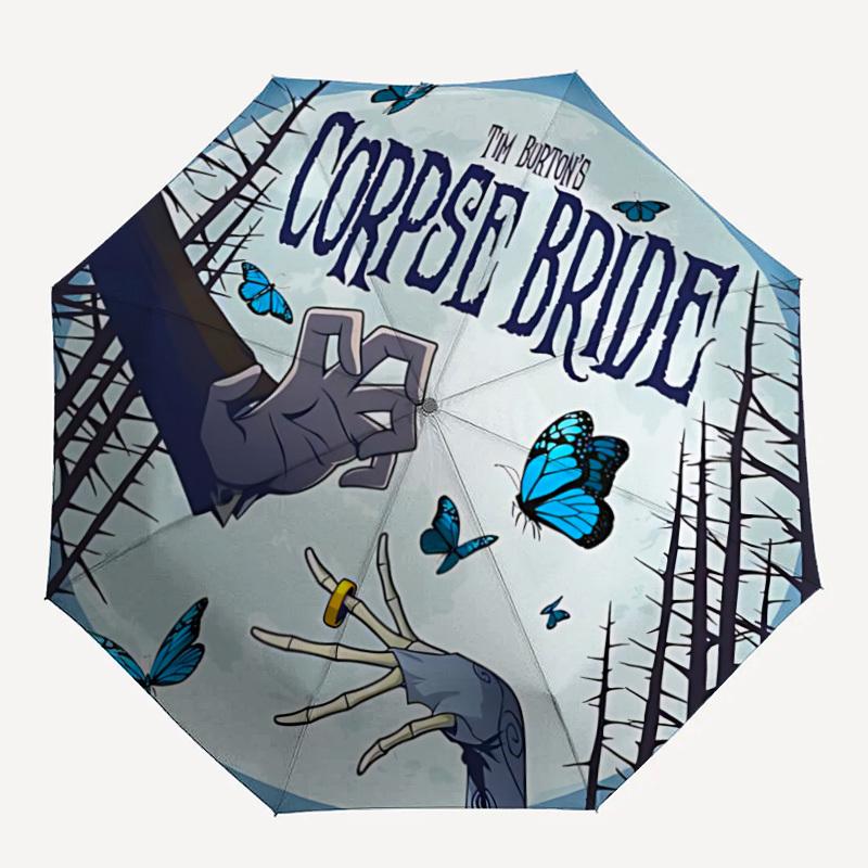 

1pc Corpse Bride Butterflies 8-Ribs Sturdy Frame, Automatic Open/Close, Durable & Colorful Ideal for Beach, Travel, And All Seasons, 10246