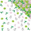 120pcs Martini Bachelorette Confetti, Margs and Matrimony Paper Confetti, Green&Pink Glitter Margarita Cocktail Glass Table Scatters, Mexican Fiesta