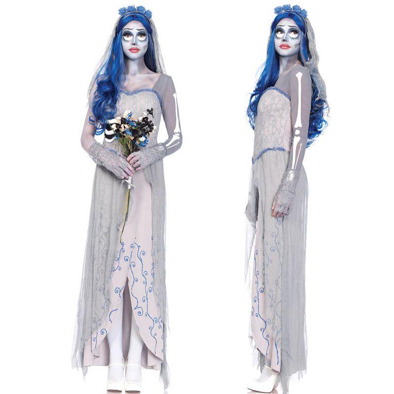 Ladies Halloween Horror Zombie Corpse Bride Dead Scary Fancy Dress Costume