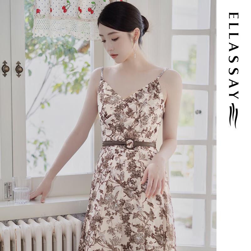 

ELLASSAY Women s Romantic Floral V-Neck Midi Dress M