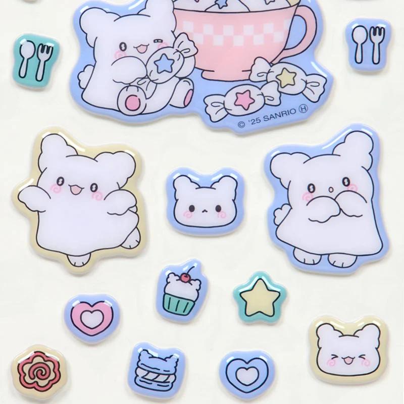 Sanrio HANAMARU OBAKE Puffy Stickers ( Pastel Sweets Pop Blue ) Japan NEW