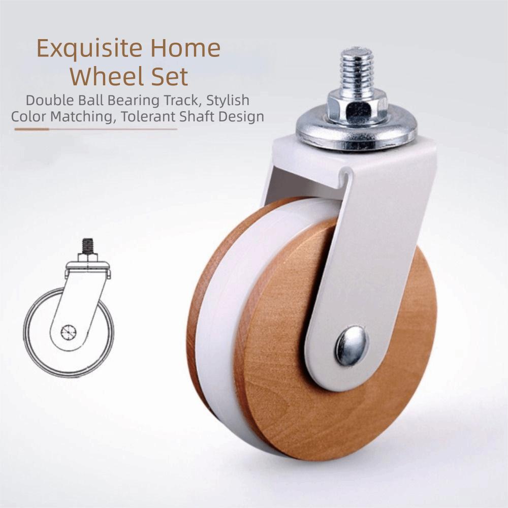 Lightweight Heavy-Duty Swivel Casters Total Capacity 200lbs Brake System PU Wheels Furniture