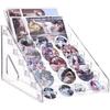Acrylic Badge Display Stand with Transparent Tiered Shelves for Desktop Badge Storage
