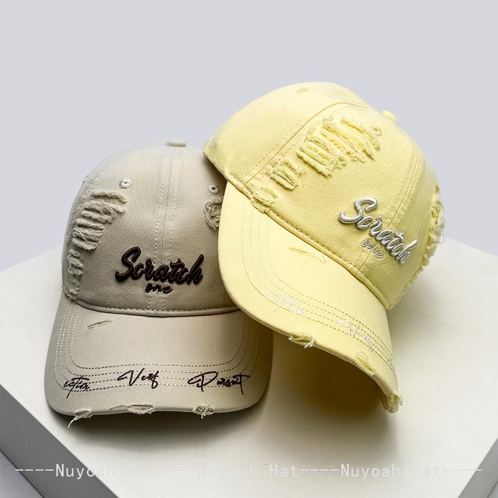 Korean Broken Style 3D Letters Embroidery Sunshade Baseball Hats New Men Women Versatile Casual ins Peaked Caps Fashion Retro