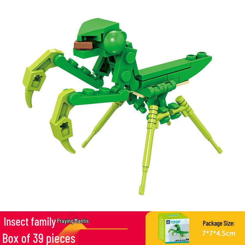 Kai Zhi Compatible Lego Insect Toy: Mantis Model Building Blocks for Kids, Educational Animal Jigsaw Puzzle Gift