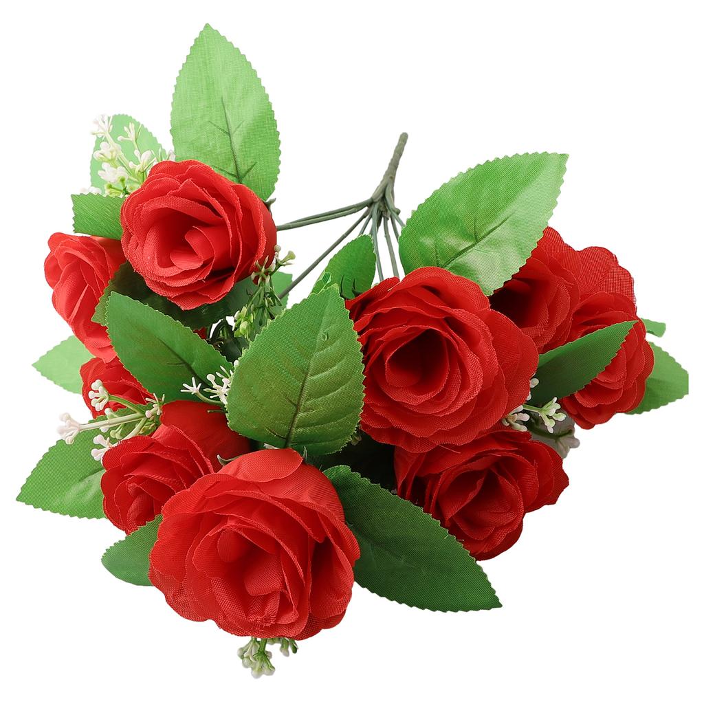 Graceful 10 Heads Fake Rose Bud Bunch for Wedding and Garden Decor
