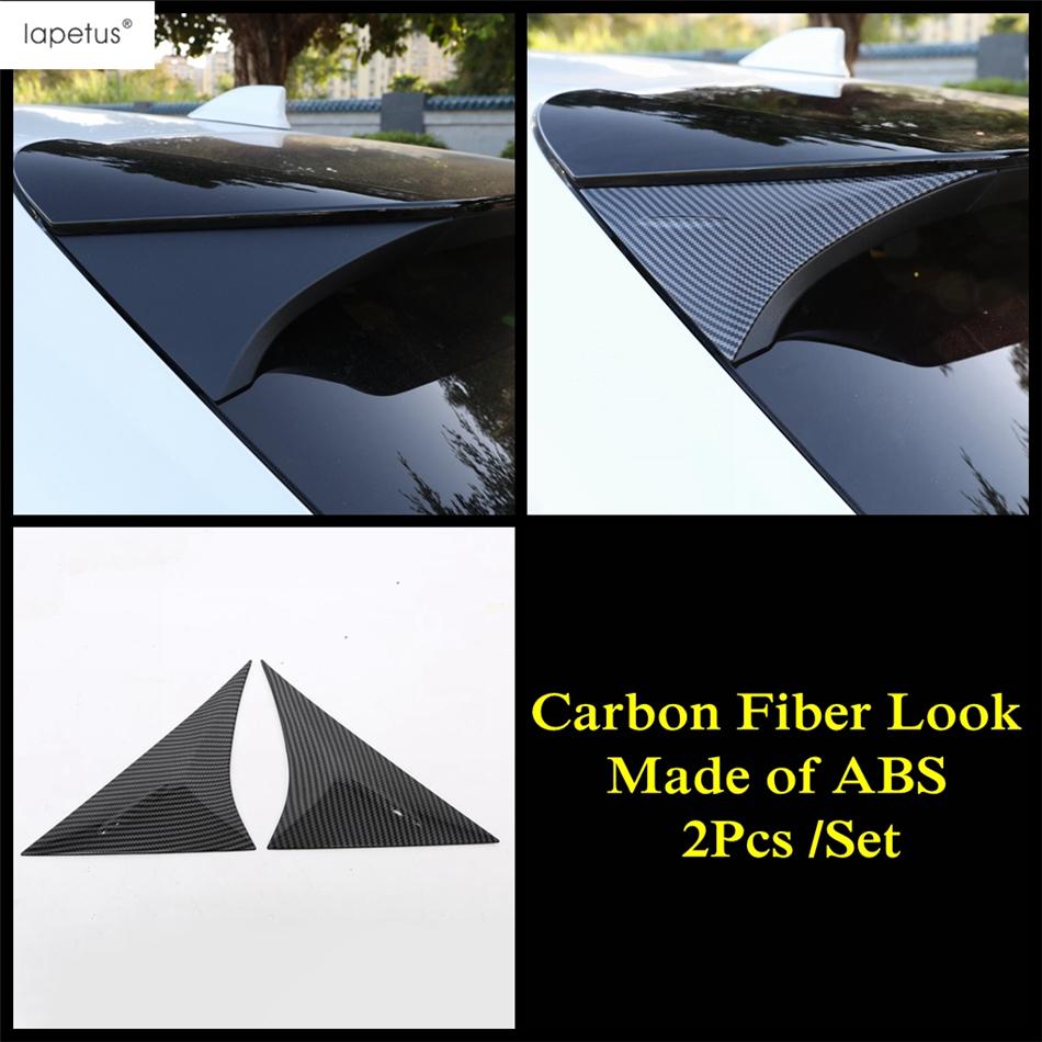 For Toyota Venza / Harrier - 2024 ABS Chrome Carbon Fiber Black Car Rear Tail Window Sequ Panel Spoiler Decor Cover Trim