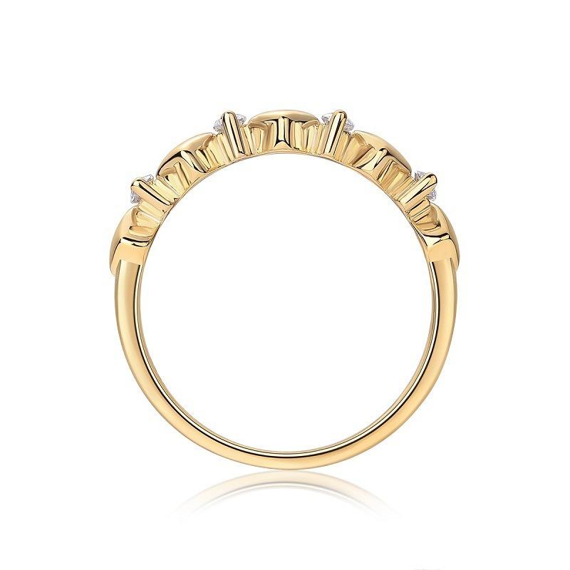 Nabest Fine Jewelry Gold Plated CopperHeart Wedding Band for Women Hypoallergenic VVS D Color Moissanite Rings