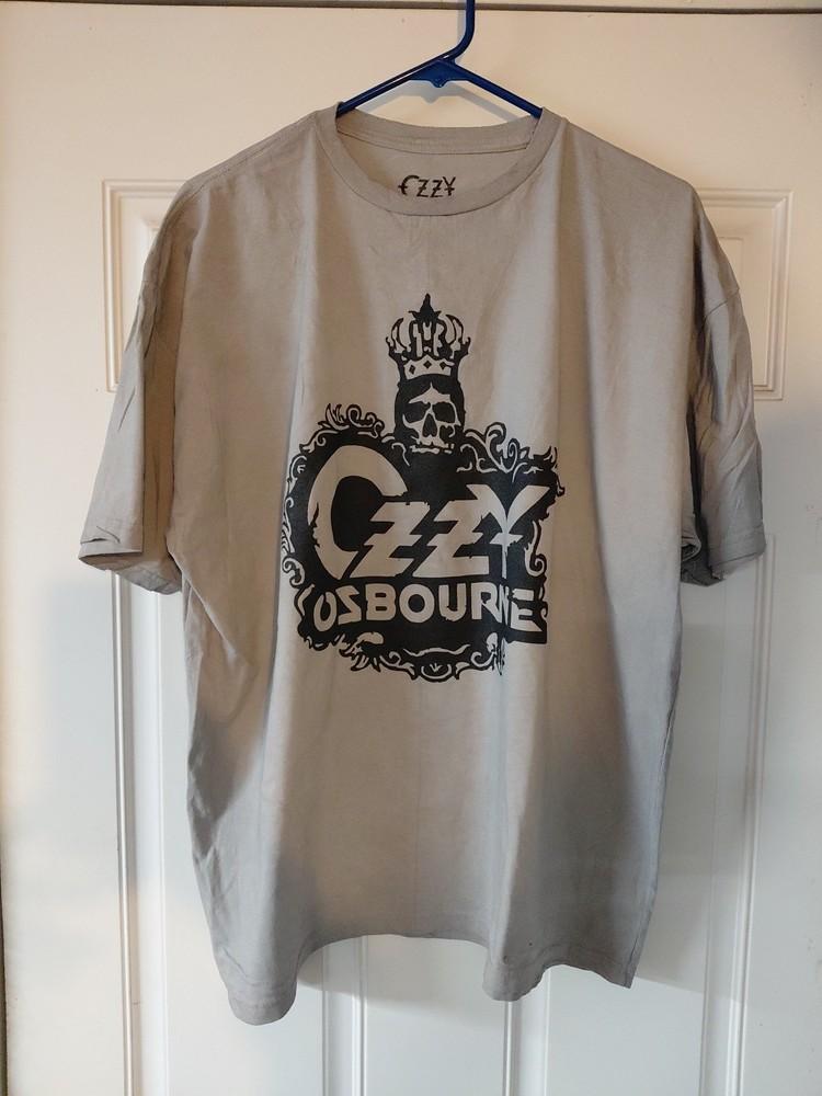 Ozzy Osbourne Mens Ozzy Osbourne Crown Skull Logo Gray Shirt New LARGE Unisex T-Shirt XXL