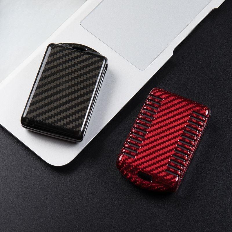 Carbon Fiber Car Key Case Shell Fob Cover  Styling Accessories Fit For Volvo S60 S90 V60 V90 Xc60 Xc90