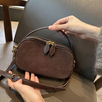 Women's Genuine Leather Small Crossbody Bag - Square Matte Leather Phe Bag, Girl's Fashi Lightweight Shoulder Bag