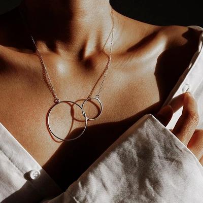 Fashion Clavicle Chain Simple Geometry Personality Size Circle Necklace Personality Versatile Jewelry