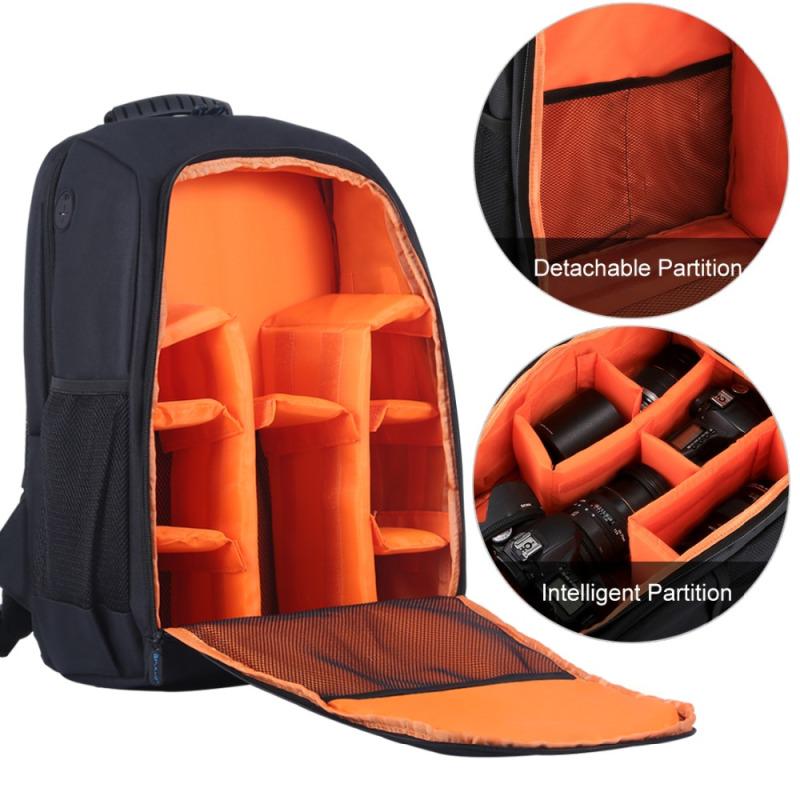 PULUZ Utendørs Bærbar Vanntett Ripesikker Dual Shoulder Backpack Kameraveske Digital DSLR-bilde