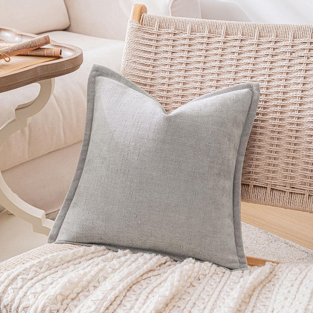 Ins Fengchenille Pillow Bamboo Joint Pattern Jacquard Cushion Internet Celebrity Super Thick Pillow Case Pressed on The Edge of The Sofa Bedside Back