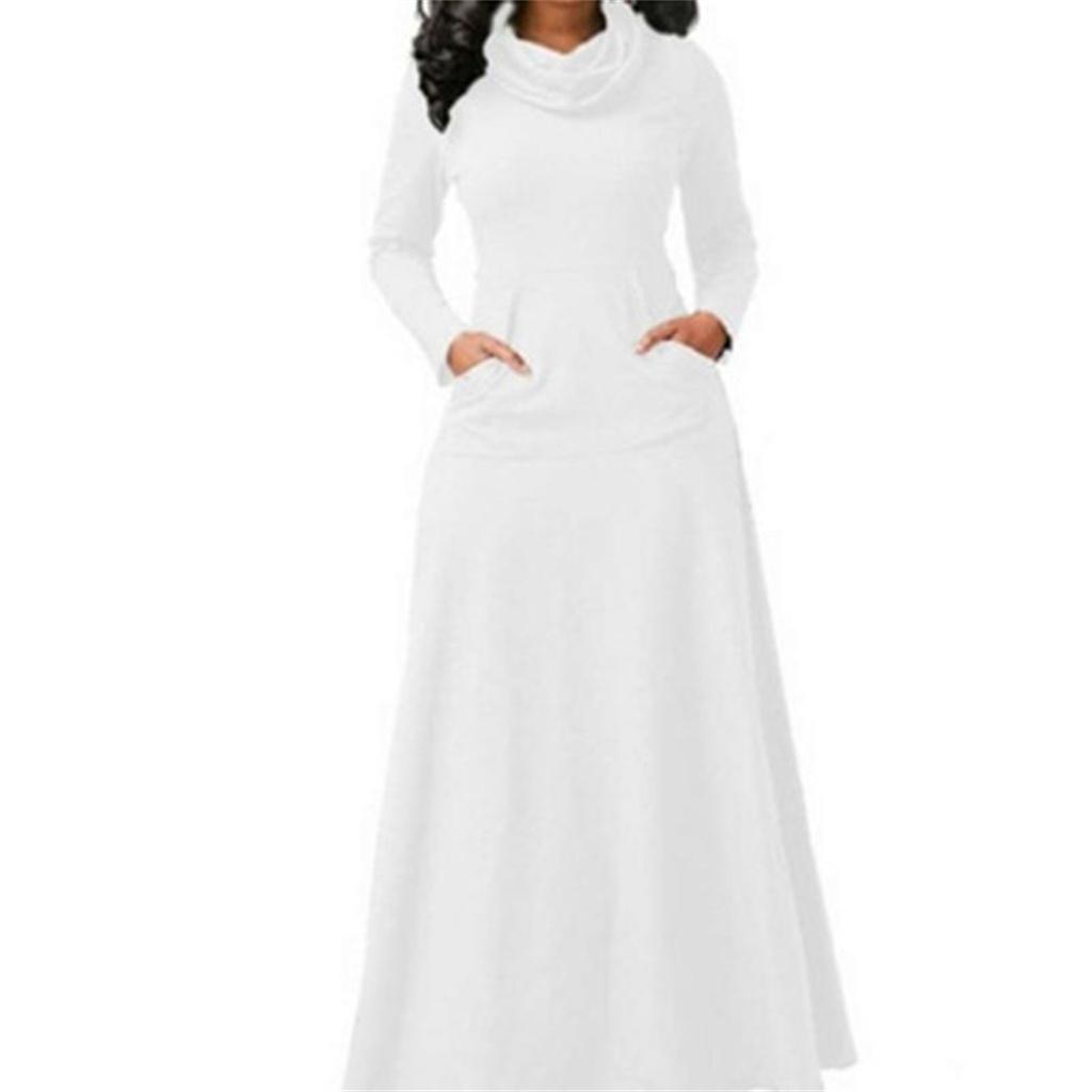 long sleeve white winter dress