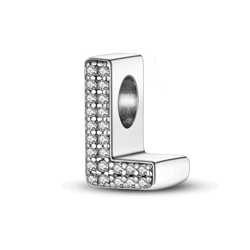S925 Silver Color Dazzling Alphabet 26 Letters Charms Fit Original Pan Bracelets Pendant DIY Fine Jewelry Making Birthday Gifts