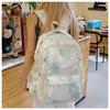 School bag personality trend tie-dye backpack men and women college students school bag fashion junior high school students backpack large capacity