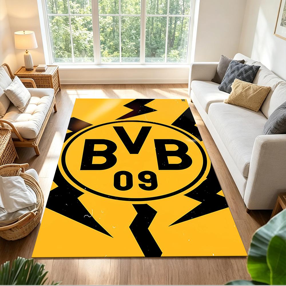 Borussia Dortmund Football Club Decorative Area Rug Durable Anti-slip Backing Non-slip Bottom Living Room Essential Minimalist Modern Style