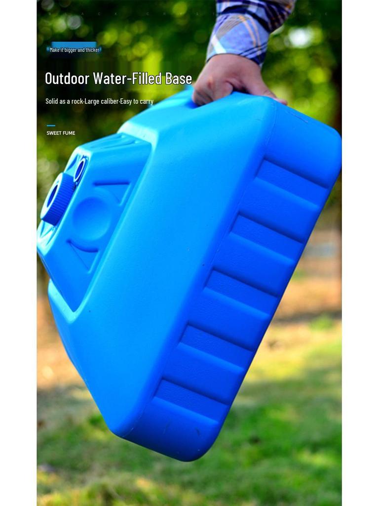 Outdoor Sun Umbrella with Water-Filled Base - Large Stall Advertising Umbrella and Plastic Stand