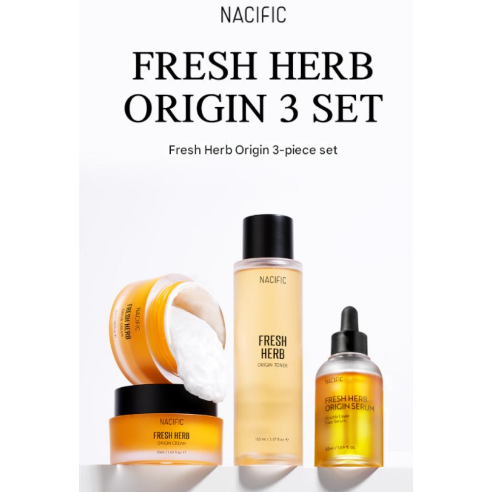 NACIFIC Fresh Herb Origin Skincare Set (3 Items: Toner, Serum, Cream)