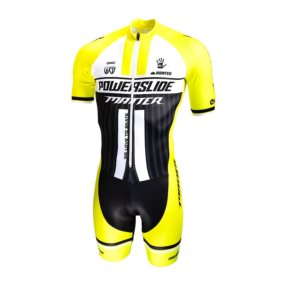 Powerslide Kombinezon Męski Krótki Rękaw Jazda na Rolkach Speed Skinsuit Ciclismo Łyżwiarstwo Szybkie Odzież do Jazdy na Rolkach