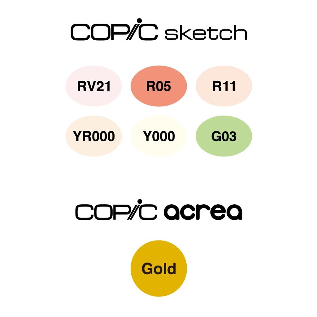 Copic Too Copic Sketch Kitazawa Heisuke Set with Acrea Postcard Coloring Book (Omekashibiyori)