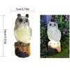 Resin Solar-Powered Owl Outdoor Figurine Weatherproof Cute Animal Model Decor With Solar Panels for Flower Fence Lawn Decoration