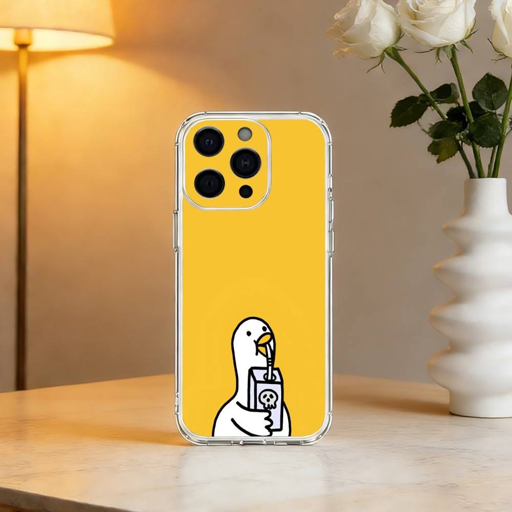 Cartoon Funny D-Duck Phone Case For iPhone 17 16 15 14 13 12 11 Mini Pro Max Plus Transparent Cover