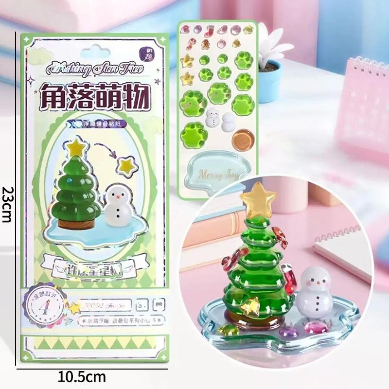 3D Relief Stickers Crystal Embossed Stickers Fun DIY Stackable Decorative Sticker 3D Puffy Stickers Mini Desktop Ornament Kit