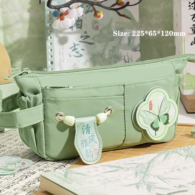 

Сумка для хранения карандашей в китайском стиле, чехол для ручек с героями мультфильмов, многофункциональная сумка для канцелярских принадлежностей большой емкости для студентов, подарки