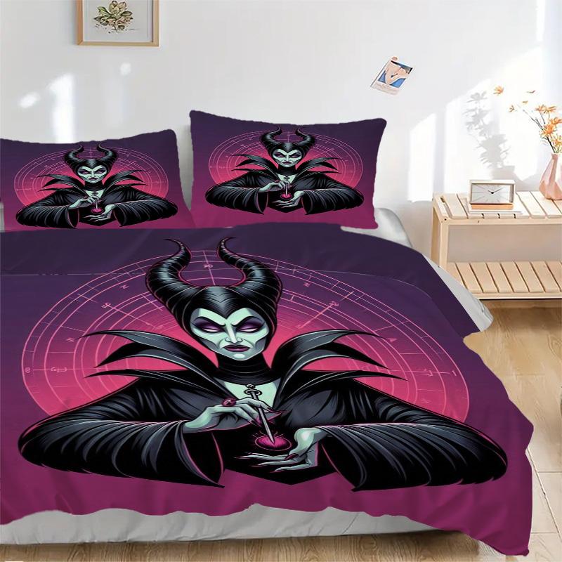 Maleficent'S Dark Spell Print 3Pcs Bedding Setduvet Cover With 2 Bedropillowcase Home Birthday Gift