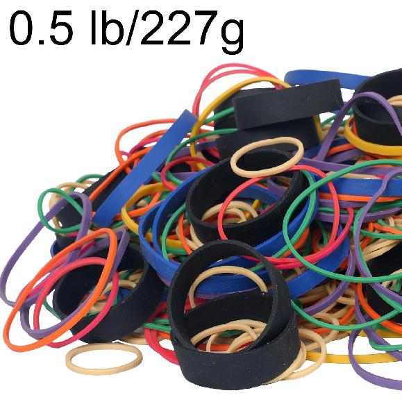 HAIDIBAO-Rubber Bands Assorted Sizes multicolor Elastic Rubber Bands Office Supplies 0.5lbs