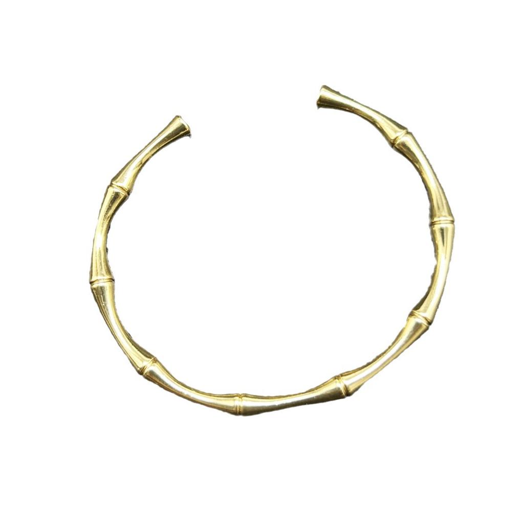 Vintage Hot Item Niche Design Internet Celebrity High-end Feel 18K Gold Bamboo Knot Simple Fashionable Living Mouth Bracelet
