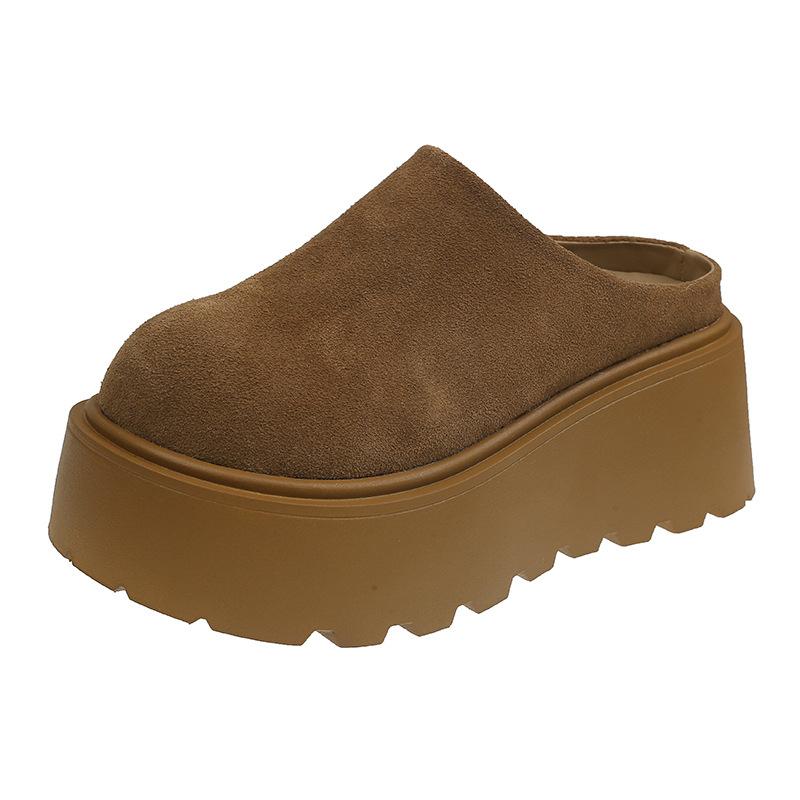 8cm Fashion Thick Heel Flats Women Mules Shoes 2026 New Summer Platform Slippers Women Sandals Slingback Casual Shoes for Women